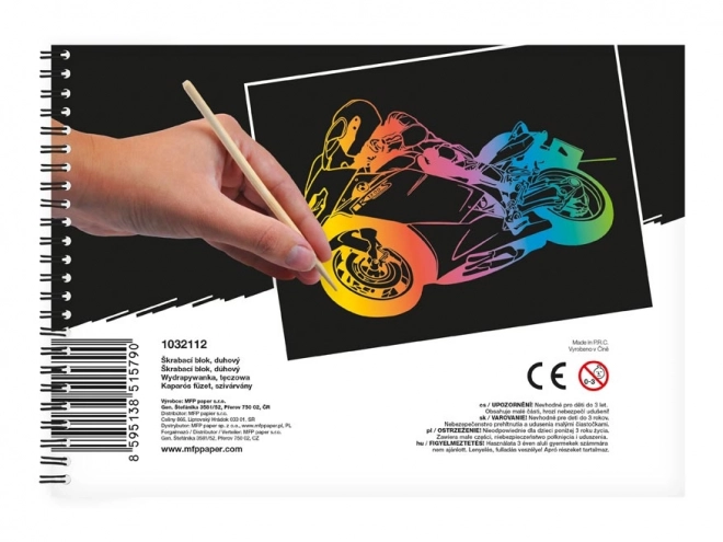 Blocco da disegno rainbow con strumento per graffiare