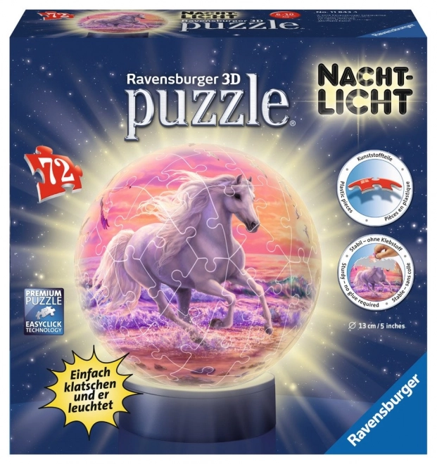 Puzzleball 3D luminoso Cavallo in spiaggia