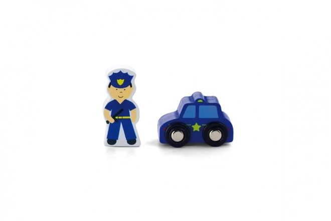 Figurine di polizia in legno