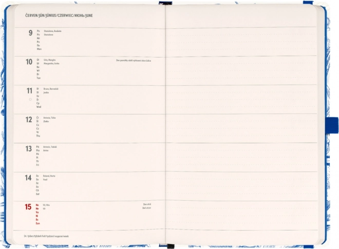 Agenda settimanale porcellana 2025