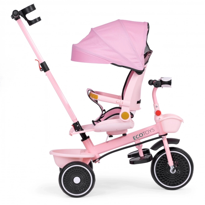 Triciclo passeggino 2-in-1 rosa ECOTOYS
