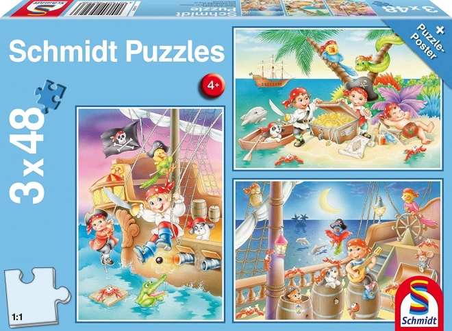 Puzzle Pirati 3x48 pezzi