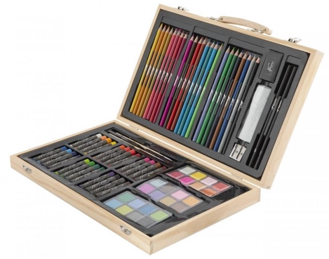 Set artistico in legno con 79 pezzi