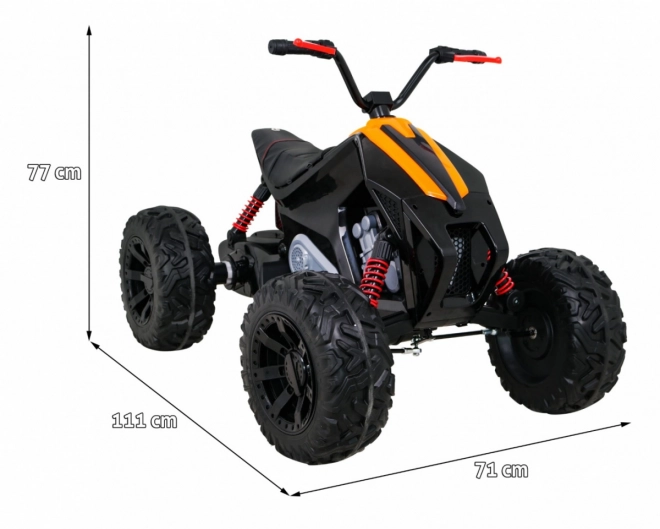 Quad Lucky Seven a batteria nero + ruote EVA + avvio lento + LED + MP3 USB