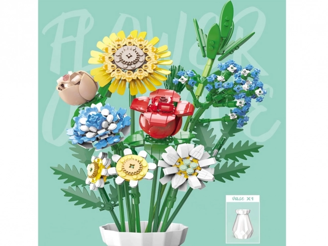 Kit tecnico di costruzione Fiori dei prati con vaso 618 pezzi