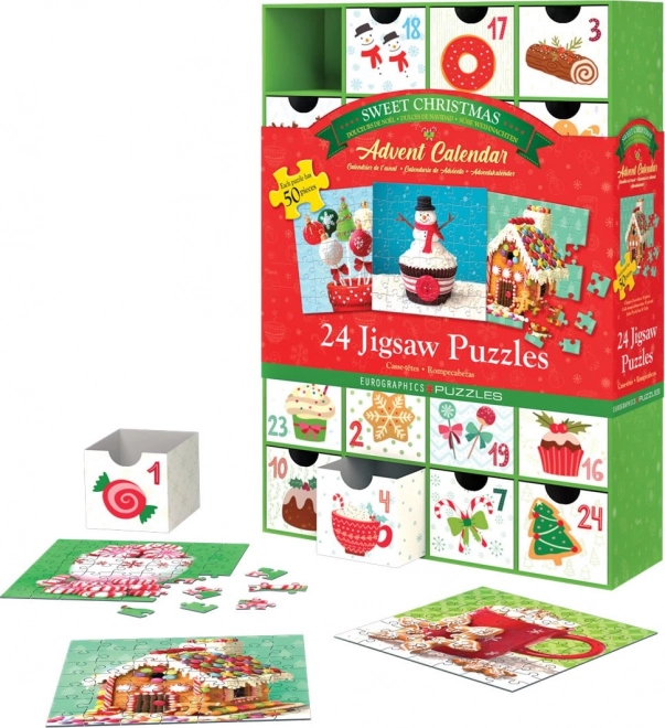 Calendario dell'Avvento Puzzle: Dolci Natale