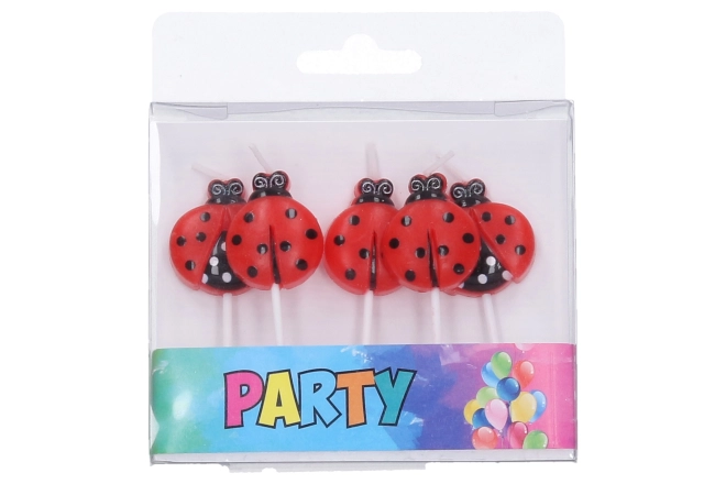 Candela party Coccinella set 5 pezzi