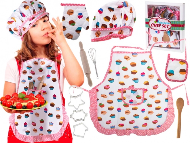 Set da cucina per bambini con grembiule e accessori