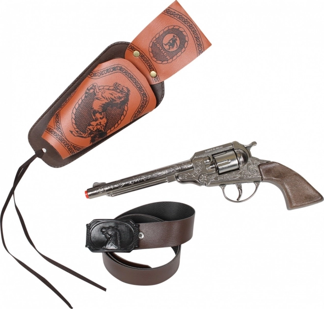 Revolver cowboy in metallo con fondina