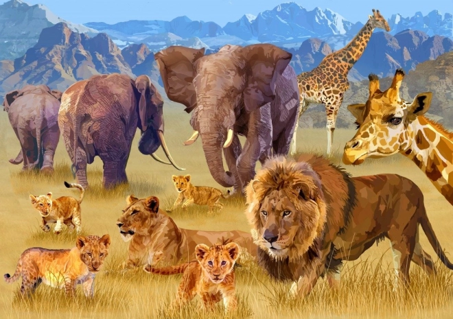 Puzzle Animali della Savana 1500 Pezzi Bluebird