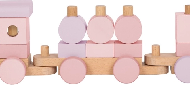 Trenino in legno rosa Small Foot