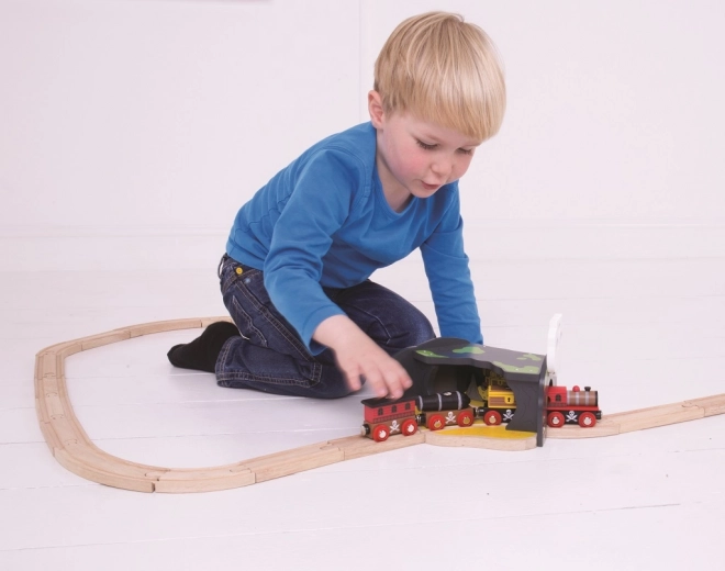 Tunel ferroviario caverna con teschio Bigjigs Rail