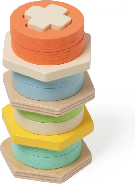 Torre Montessori per la classificazione di forme e colori CLASSIC WORLD