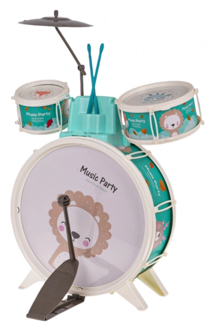 Batteria per Bambini Leone Musicale Blu