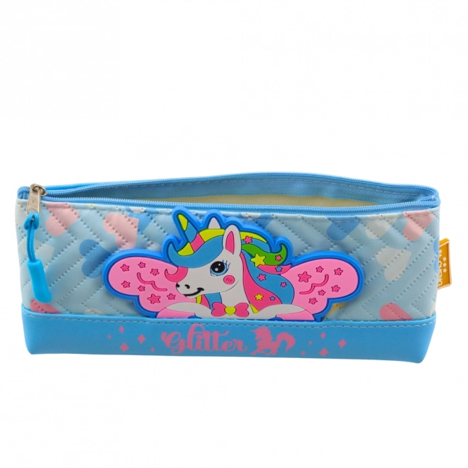 Astuccio scuola unicorno blu
