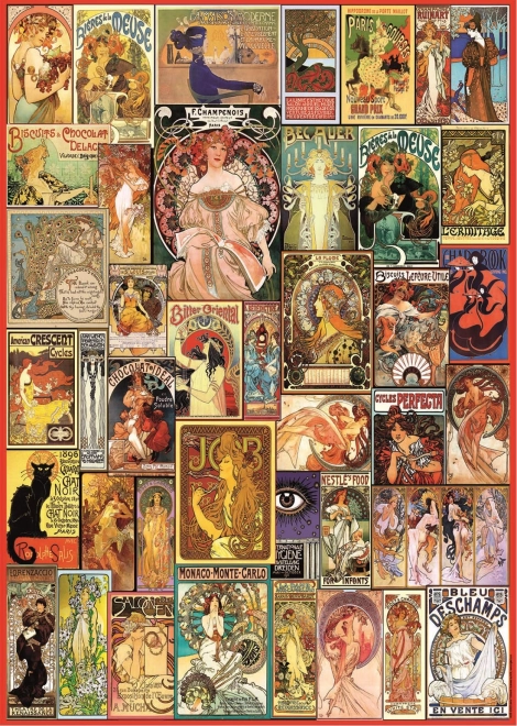 Puzzle collage poster art nouveau 1000 pezzi