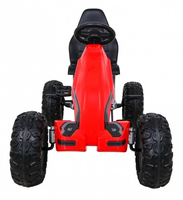 Grande go-kart a pedali Forte per bambini Rosso + 100 kg di carico + Ruote in EVA + Freno a mano + Sedile sportivo