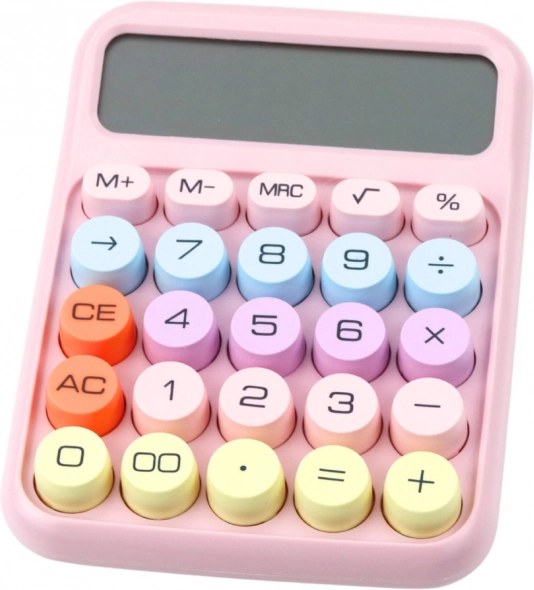Calcolatrice a batteria rosa per ufficio e scuola