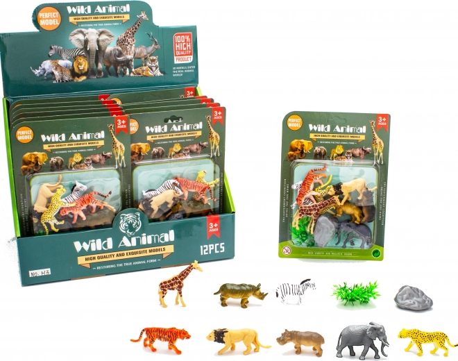 Set di figure di animali selvatici 10 pezzi 6 cm