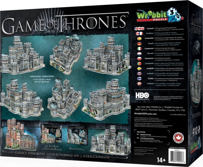 WREBBIT puzzle 3D Il Trono di Spade: Winterfell 910 pezzi