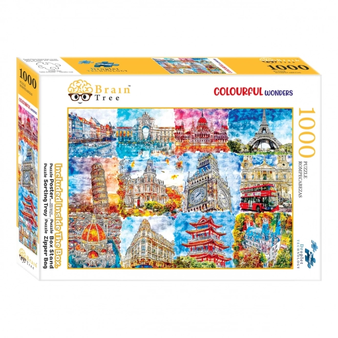 Puzzle Brain Tree con monumenti a colori 1000 pezzi