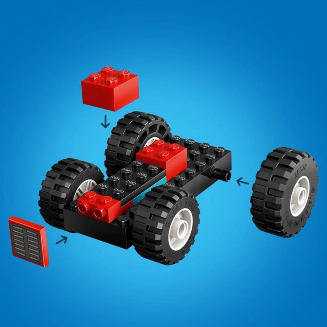 Trattore rosso con rimorchio e pecora Lego City