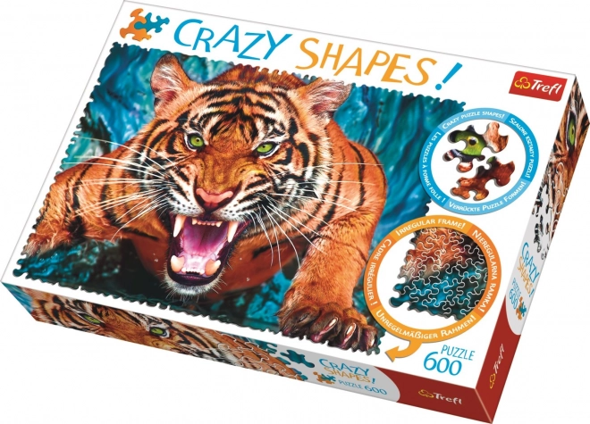 Puzzle Crazy Shapes Attacco della Tigre 600 Pezzi di TREFL