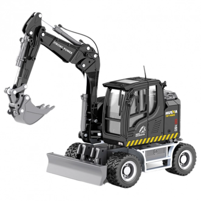 Escavatore gommato in metallo con ruspa Huina 1:50