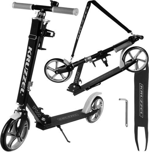Monopattino pieghevole da città per bambini con grandi ruote (200 mm) – grigio