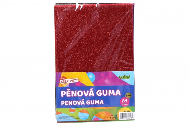 Set Fogli Gomma Glitter A4