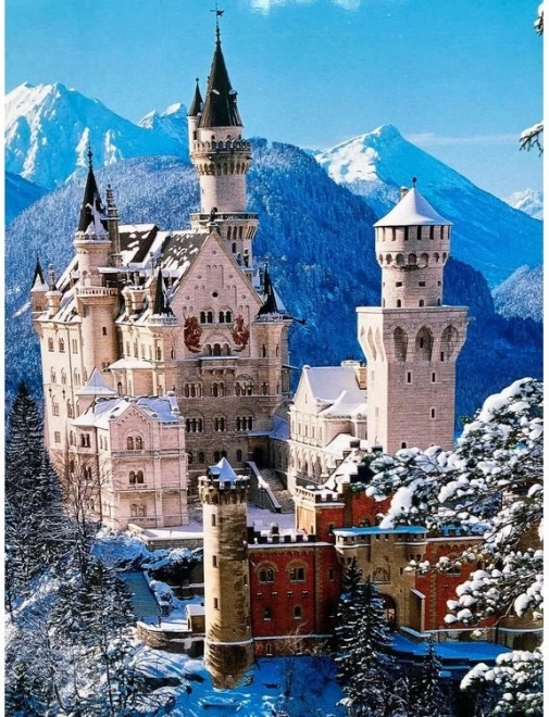 Pittura di diamanti castello di Neuschwanstein in inverno