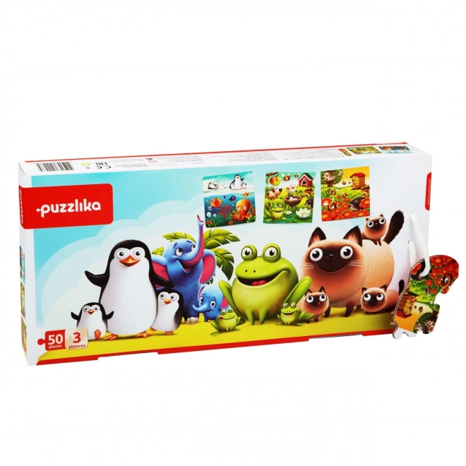 Animali Preferiti 3 in 1 - Puzzle Per Bambini