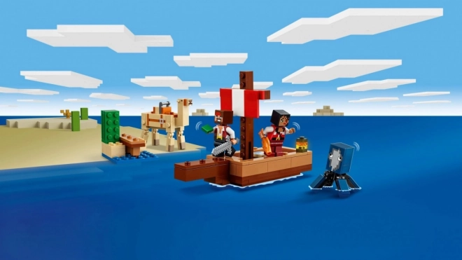 Avventura marina LEGO Minecraft con nave dei pirati