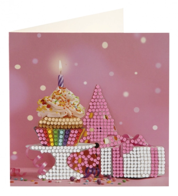 Pittura con pietre diamantate auguri 2 pz 13x13 cm