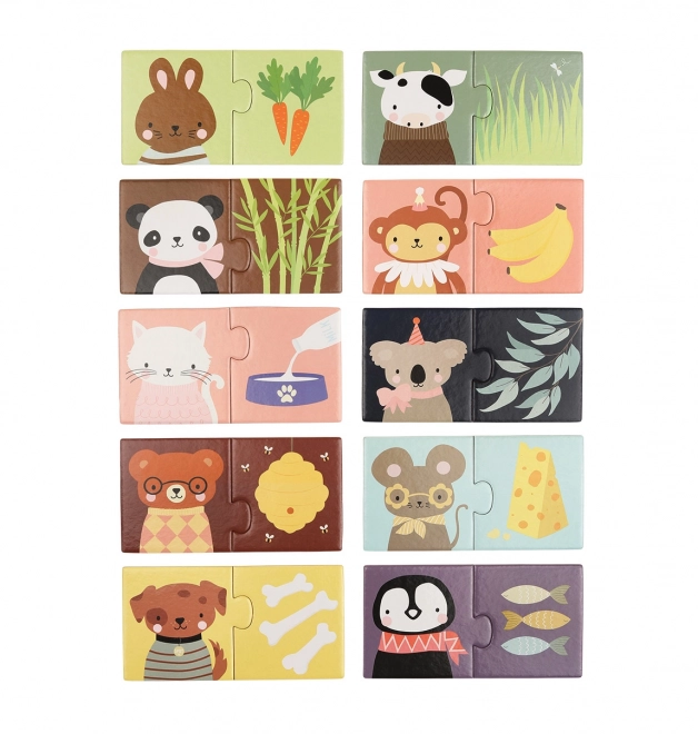 A Little Lovely Company - Puzzle abbinamento animali e snack