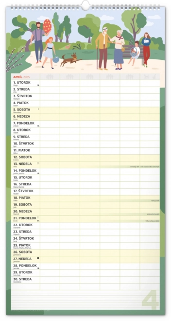 Calendario da parete pianificatore familiare XXL 2025