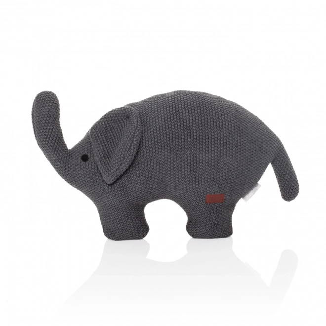 Giocattolo elefante a maglia, grigio scuro