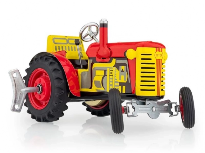 Trattore Zetor rosso a carica manuale 14cm in metallo