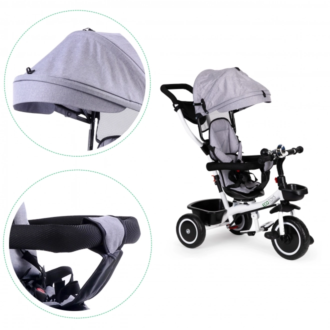 Triciclo con sedile girevole 360° ECOTOYS grigio