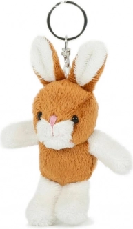 portachiavi peluche coniglio marrone-bianco 10 cm