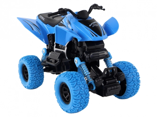 Quad da Spinta per Bambini con Motore a Frizione e Ruote in Gomma Blu