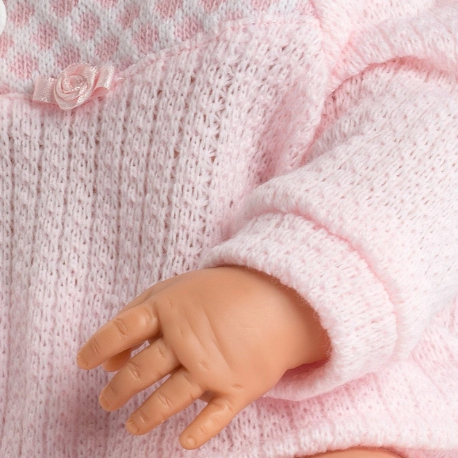 Morbido outfit lavorato a maglia in rosa