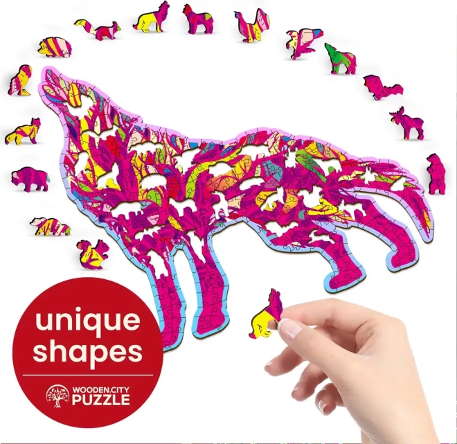 Puzzle in legno Lupo ululante 250 pezzi