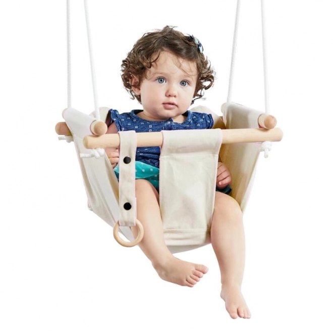 Altalena per bambini in tessuto 100% cotone beige