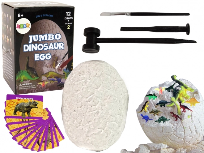 set archeologia uovo gigante con 12 dinosauri