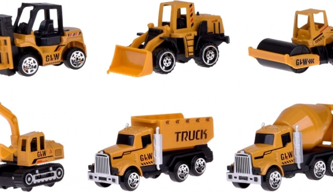 Sei veicoli da cantiere mobili