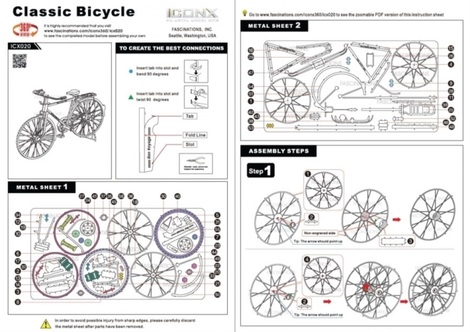 Puzzle 3D Bici di METAL EARTH ICONX