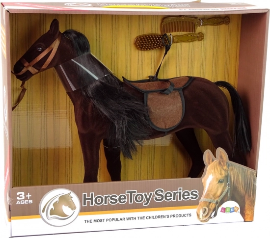 Figura di cavallo marrone con accessori per la pettinatura