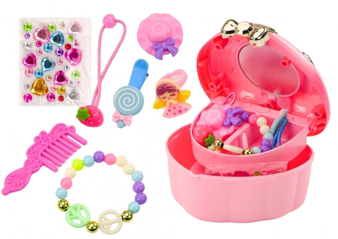 Valigetta a Forma di Cuore per Gioielli con Accessori