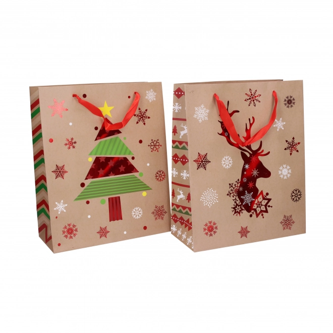 Borsa regalo natale M 32x26x10cm